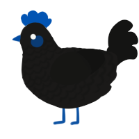 A sable and black chicken with a lace pattern