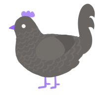 A grey chicken with a lace pattern
