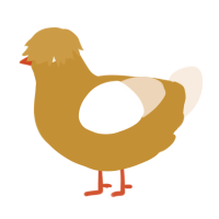 A gold and cream chicken
