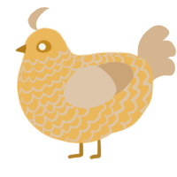 A honey and beige chicken with a lace pattern