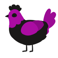A sable and plum chicken with a head pattern