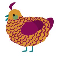 A orange and wine chicken with a lace pattern