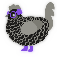 A sable and ash chicken with a lace pattern