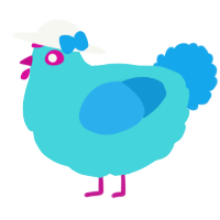 A aqua and sky chicken