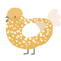 Popcorn, a honey and cream chicken with a speckle pattern