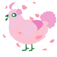 A rose and pink chicken with a head pattern