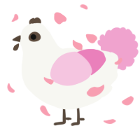 A white and pink chicken