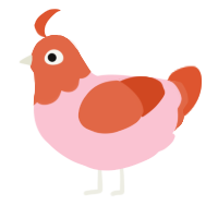 A rose and vermilion chicken with a head pattern