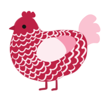 Spicy Candy Cane, a crimson and rose chicken with a lace pattern