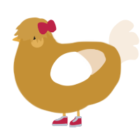 A gold and cream chicken