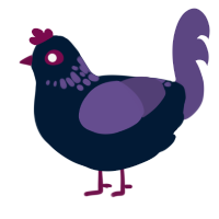 A tumblr and overcast chicken with a neck-speckle pattern