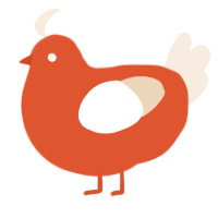 A vermilion and cream chicken