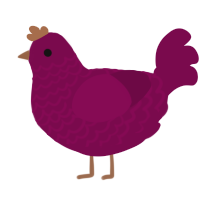 A wine chicken with a lace pattern