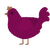 A wine chicken with a lace pattern