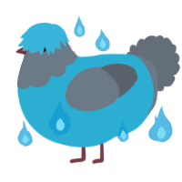 A aqua and ash chicken with a head pattern