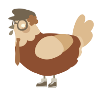 A russet and beige chicken with a head pattern