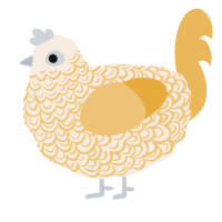 A cream and honey chicken with a double-lace pattern