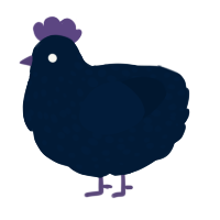 A tumblr chicken with a speckle pattern