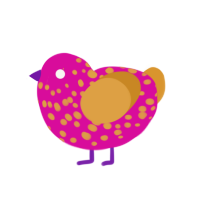 what is logical, a fuchsia and orange chicken with a speckle pattern