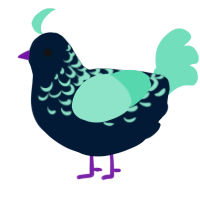 A tumblr and mint chicken with a half-lace pattern
