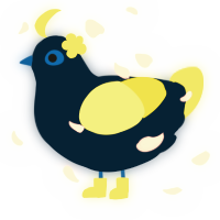 A tumblr and yellow chicken