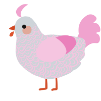 A mist and pink chicken with a double-lace pattern