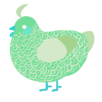 A spring and gluppy chicken with a double-lace pattern