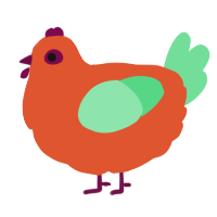 A vermilion and spring chicken