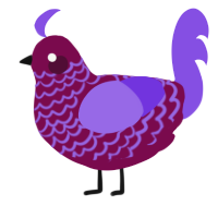 A wine and blurple chicken with a lace pattern
