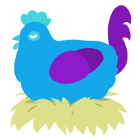 A sky and violet chicken