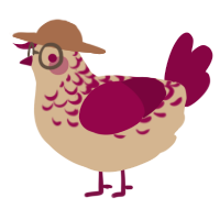 A beige and maroon chicken with a half-lace pattern