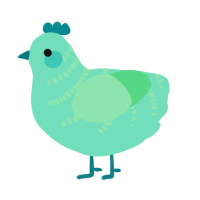 A mint and spring chicken with a half-bar pattern