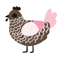 A bark and rose chicken with a lace pattern