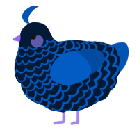 A tumblr and ultramarine chicken with a lace pattern