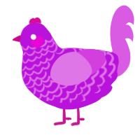 A amethyst and orchid chicken with a lace pattern