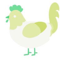 honeydew, a white and lemon chicken with a head pattern