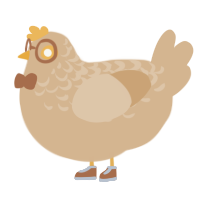 A beige chicken with a half-lace pattern