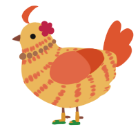 A honey and vermilion chicken with a bar pattern