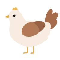 A cream and brown chicken