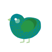 ToofPaste, a teal and viridian chicken with a lace pattern