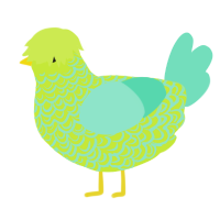 A lime and mint chicken with a double-lace pattern