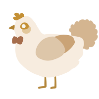 A cream and beige chicken