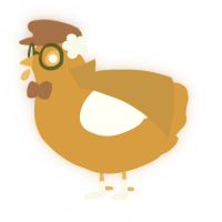 A orange and white chicken