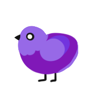 (unnamed), a violet and blurple chicken with a head pattern