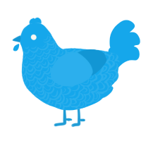 A sky chicken with a double-lace pattern