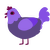 Beleth, a overcast and blurple chicken with a head pattern