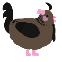A bark and black chicken with a neck-band pattern