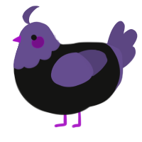 A black and overcast chicken with a head pattern