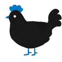 A sable chicken with a lace pattern