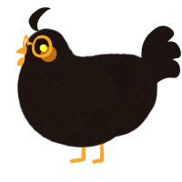 Wynne, a sable chicken with a lace pattern